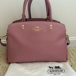 Coach pink saffiano leather satchel crossbody